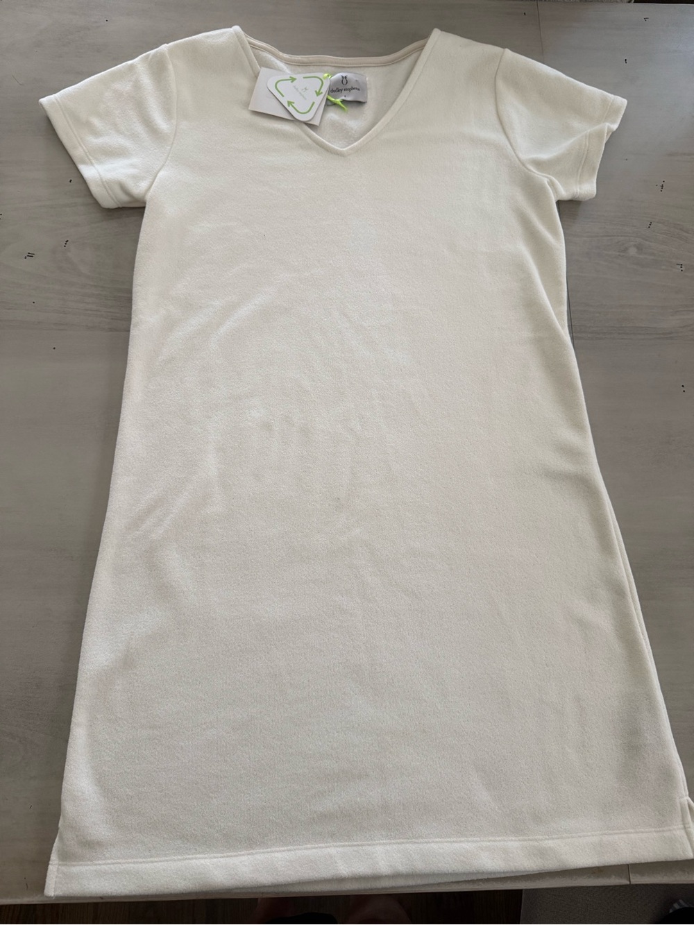 Classic White V-Neck Short Sleeve Swim Coverup